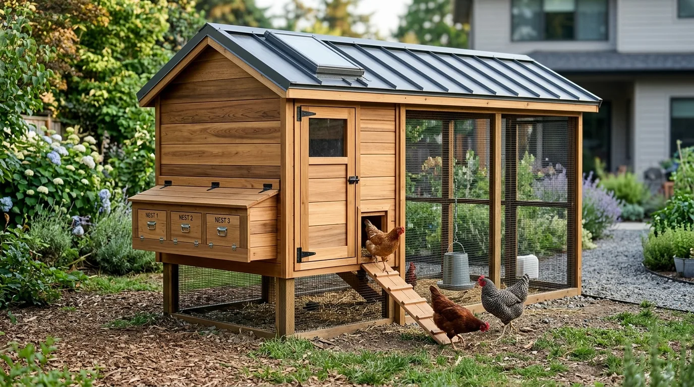 Modern Chicken Coop With Wooden Panels